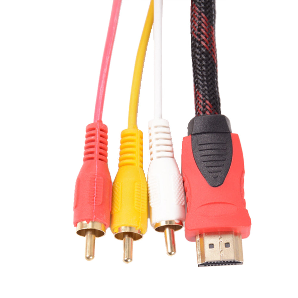 HDMI To Red Yellow And White Adapter Cable Hdmi To 3Rca Component Cable 1.5 Meters