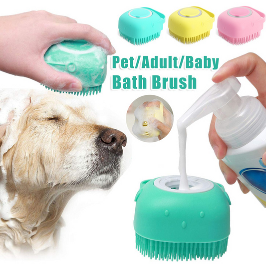 Silicone Dog Bath Massage Gloves Brush Pet Cat
