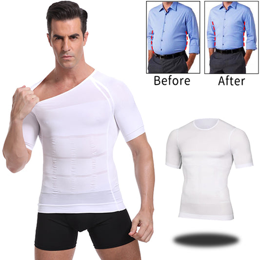 140D Men's Vest Shapewear Men Body Toning T-Shirt Slimming