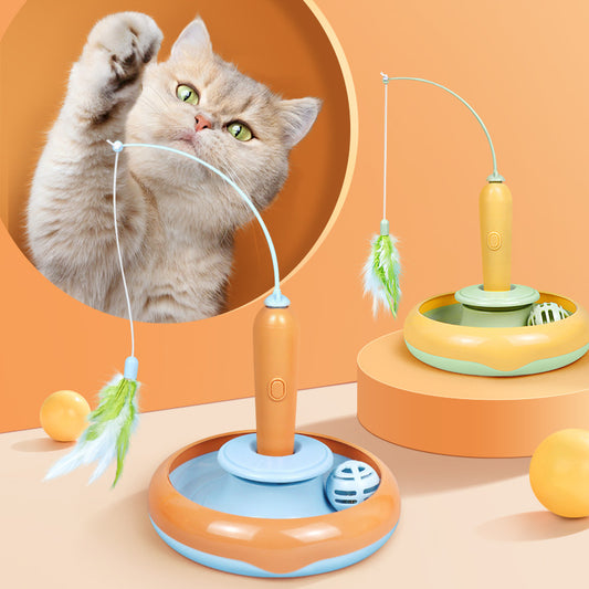 2 In 1 Pet Cat Toy With Feather For Self-play