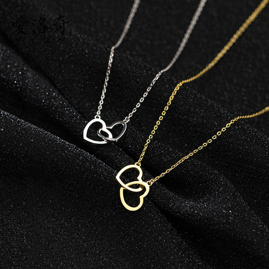 Double Heart Interlocking Necklace Jewelry